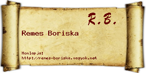 Remes Boriska névjegykártya